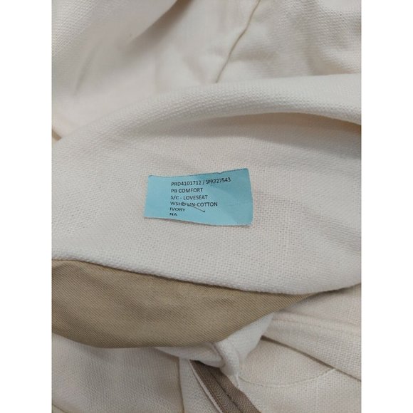 Pottery Barn- Comfort Roll Arm Loveseat Slipcover Box Washed Linen, Ivory, OPEN - Picture 2 of 12